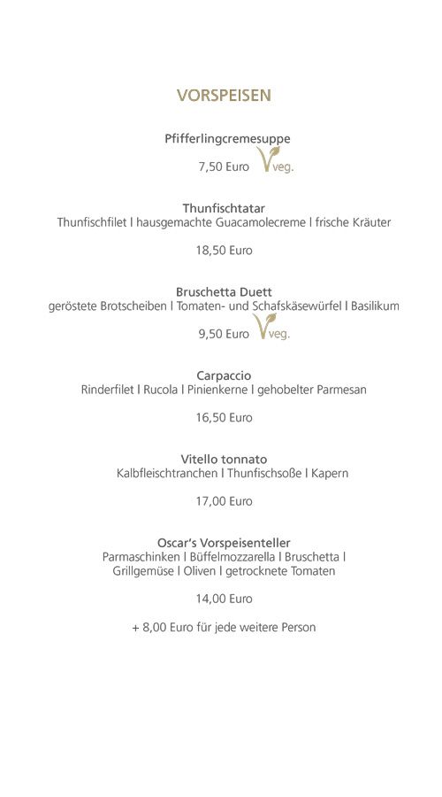 Kurhaus Gastronomie GmbH - Speisekarte